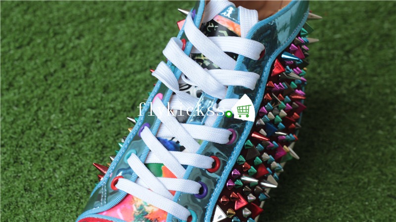 Christian Louboutin Colorful Spike High Top Flat Sneakers